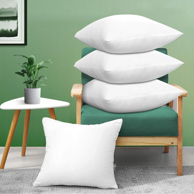 Acanva Decorative Square Throw Pillow Inserts for Sofa Bed Couch & Chairs, 24x24(4 Count), White - Image 1